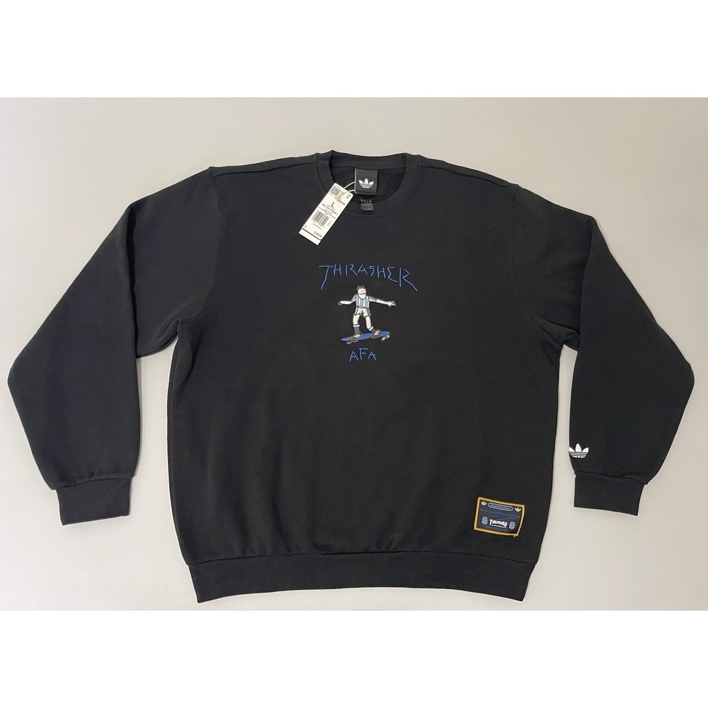 Brand New Mens Adidas X Thrasher x AFA Crewneck Black Messi